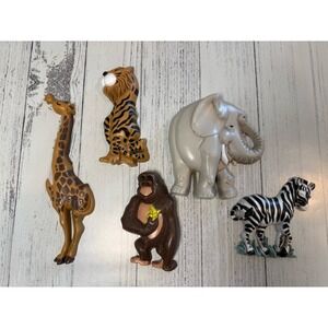 Set Of 5 Home Interiors Burwood Safari Zoo Animals Wall Hangings 1995 Nursery